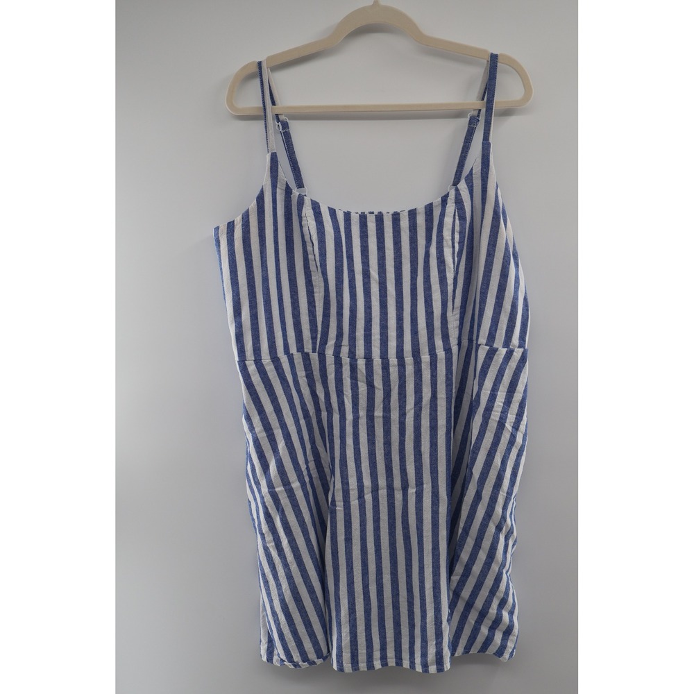 Old Navy XXL Blue White Striped Linen Blend Coastal Cami Top